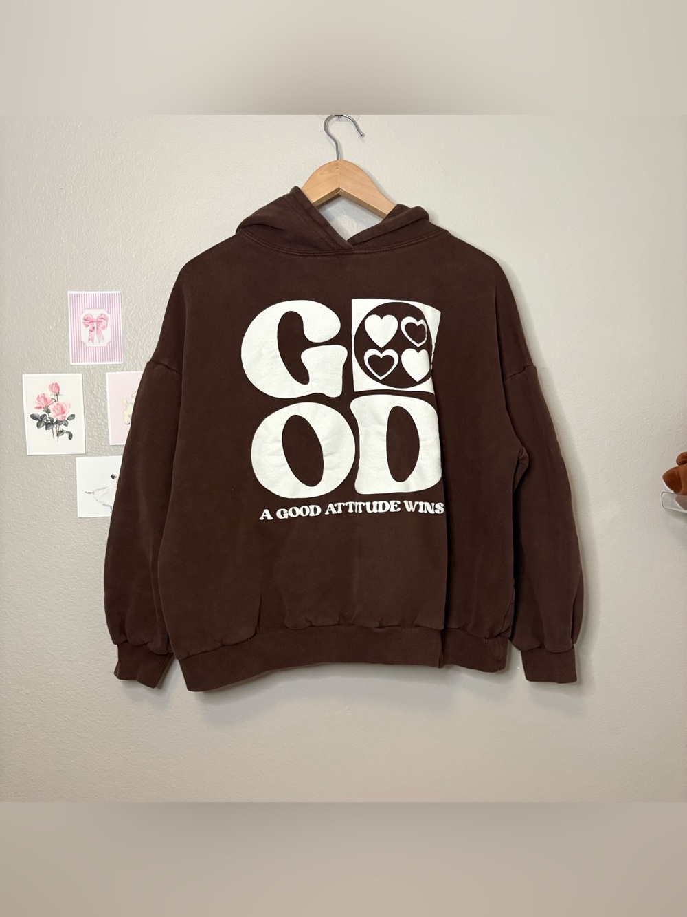 Pull and bear ASOS brown earthy trendy hoodie cotton autumn fall influencer prep
